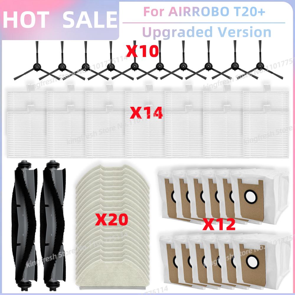 Fit For AIRROBO T20+ / T25+ / T30+ / L40+ / L50+ / L60+ / FIXR T20 Parts Main Roller Side Brush Filter Mop Cloth Pad Dust Bag