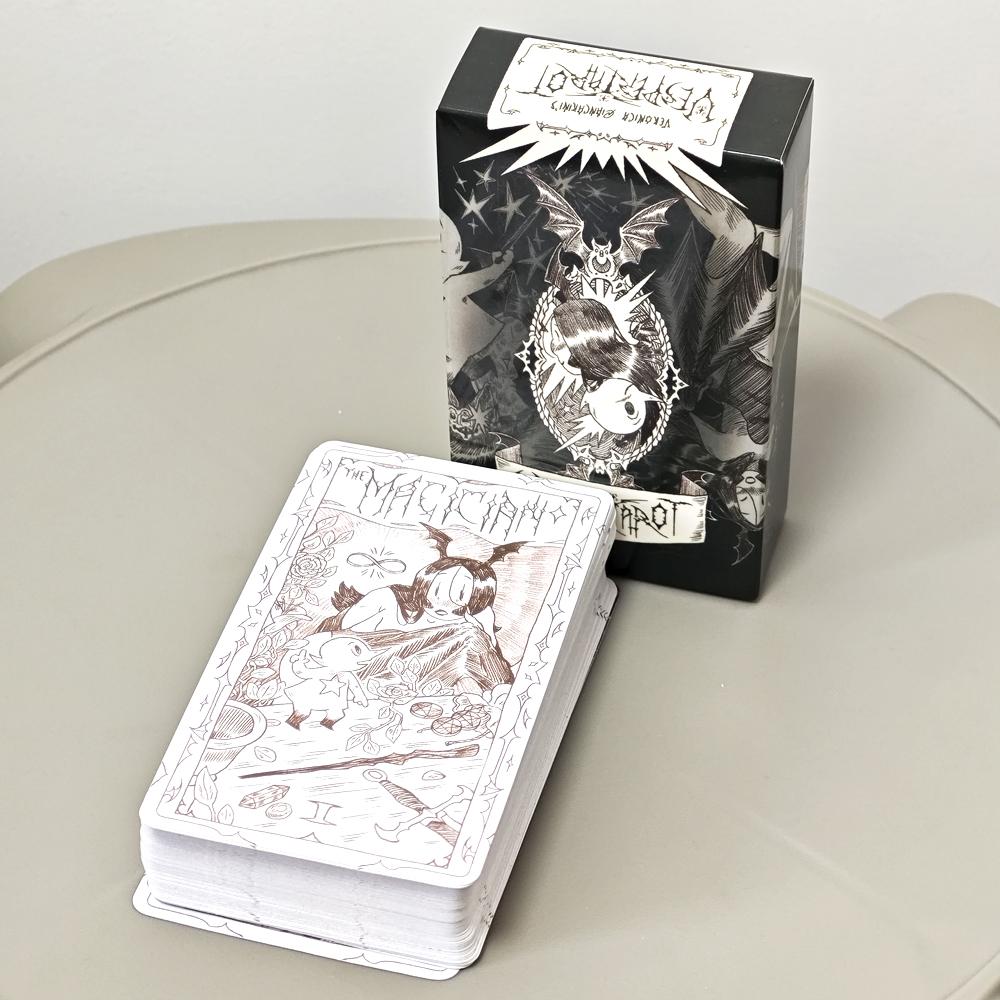 Колода Таро «Веспер» 10,3*6 см : Потрясающее черно-белое искусство с оригинальным карандашным рисунком, 78 шт. карточек