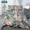 Комплект постельного белья с листьями и цветами, большой размер, розовый, с принтом пальмовых листьев и цветов, пододеяльник для девочки и мальчика, комплект постельного белья из полиэстера 2/3 шт.