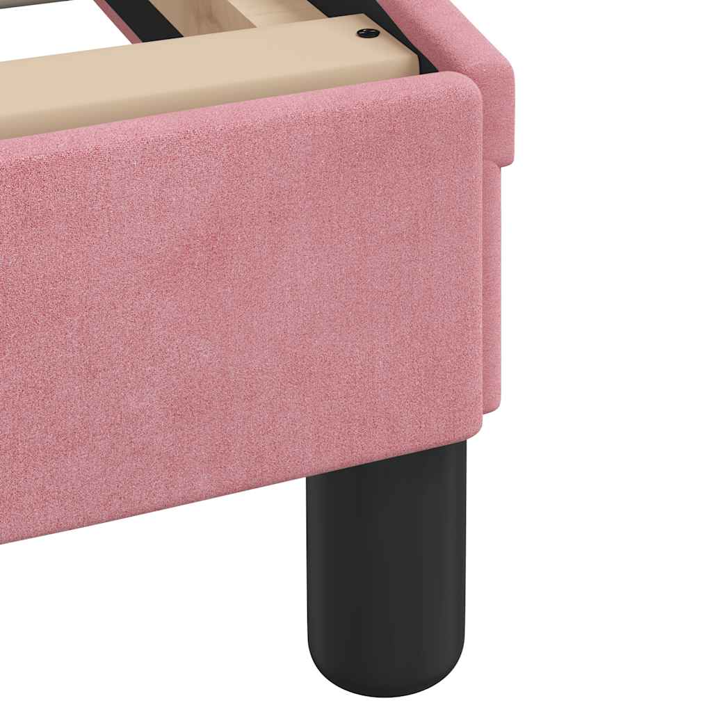 Bed Frame without Mattress Pink 140x200 cm Velvet