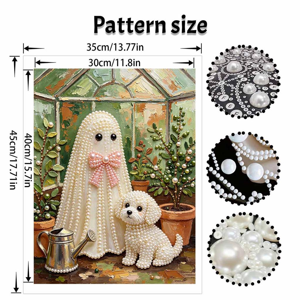 Halloween pearl painting painting art kit handmade diy home decorations ghost and puppy design