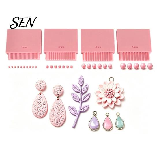 Bead Making Kit for Earrings 4Pcs/Set Clay Gel Ball Maker Tools, Polymer Rollers, 2mm 3mm 4mm Nail Art Charm 5mm Sphere Shaper Roller, Roller