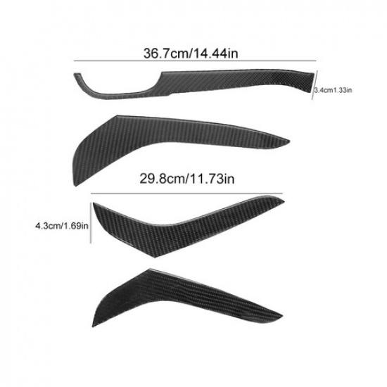 4Pcs For Volkswagen Passat Carbon Fiber Interior Door Armrest Panel Cover Trim