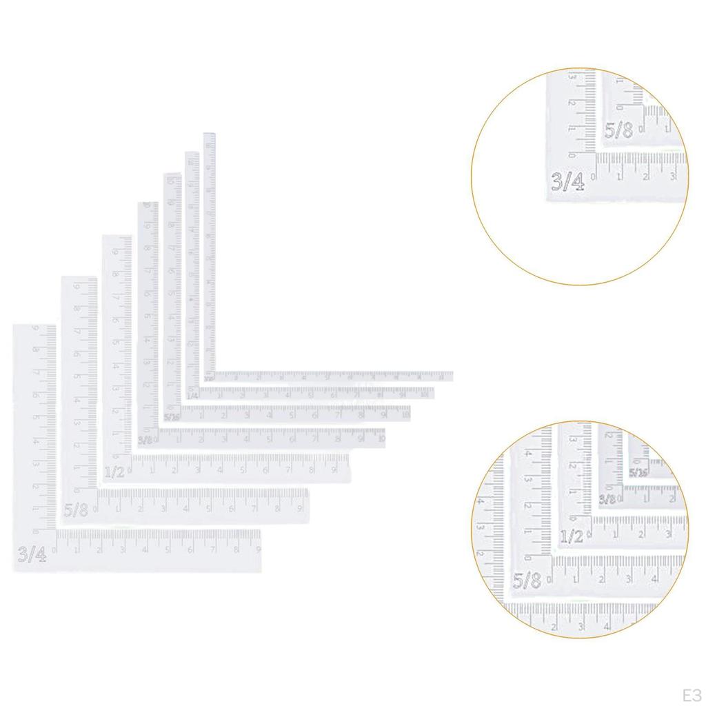 7 предметов позиционирования угловых инструментов для рукоделия прозрачные градуированные точные 90
