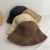 1PC Beach Korean Straw Hat Summer Women Visor Bucket Hat Fisherman Hat Hand Weaving Panama Girl Fishing Chapeau Sun Hats Tool