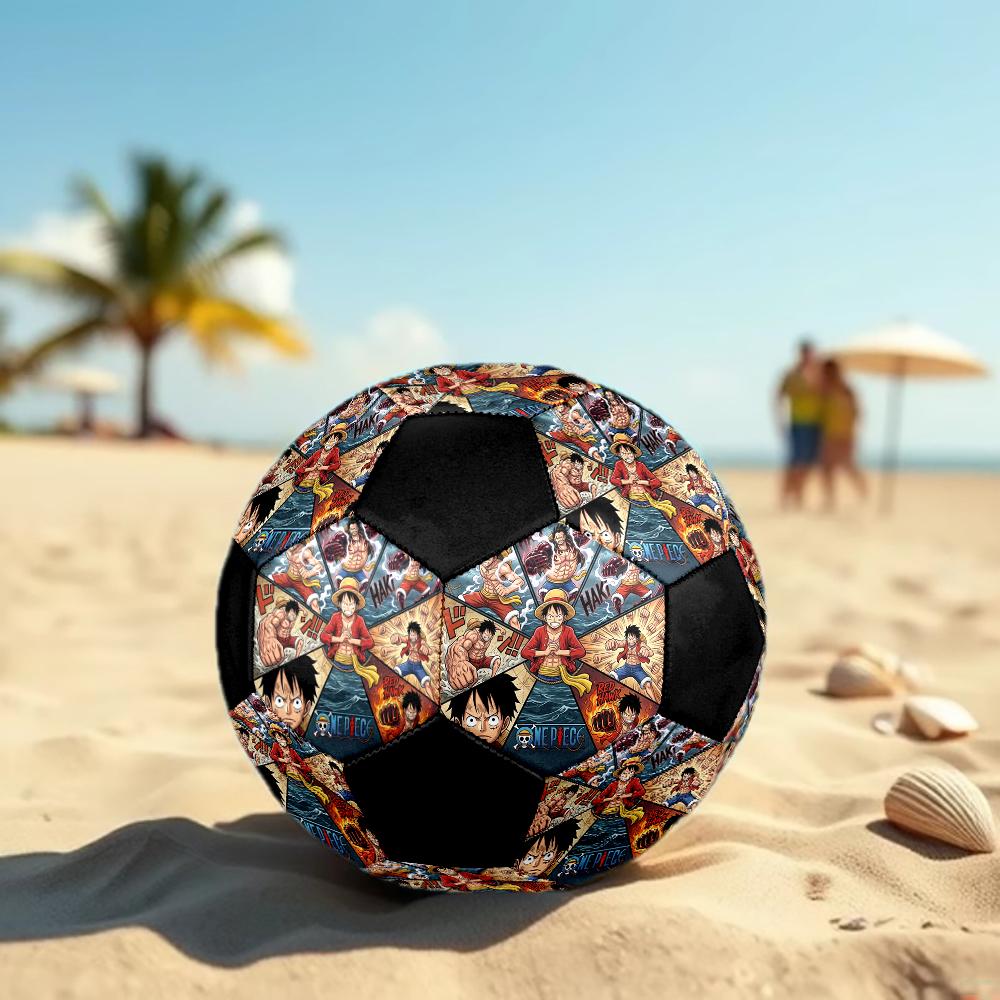 1pc One Piece Football Soccer Ball Size 5 Indoor Soccer Ball Fashion Colorful Backyard Game -Great For Sports Fans Gift HE72