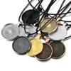 5pcs/lot 25mm Cabochon Base Tray Bezels Blank and Wax String For Necklace Setting Cabochon Base DIY Jewelry Making Supplies