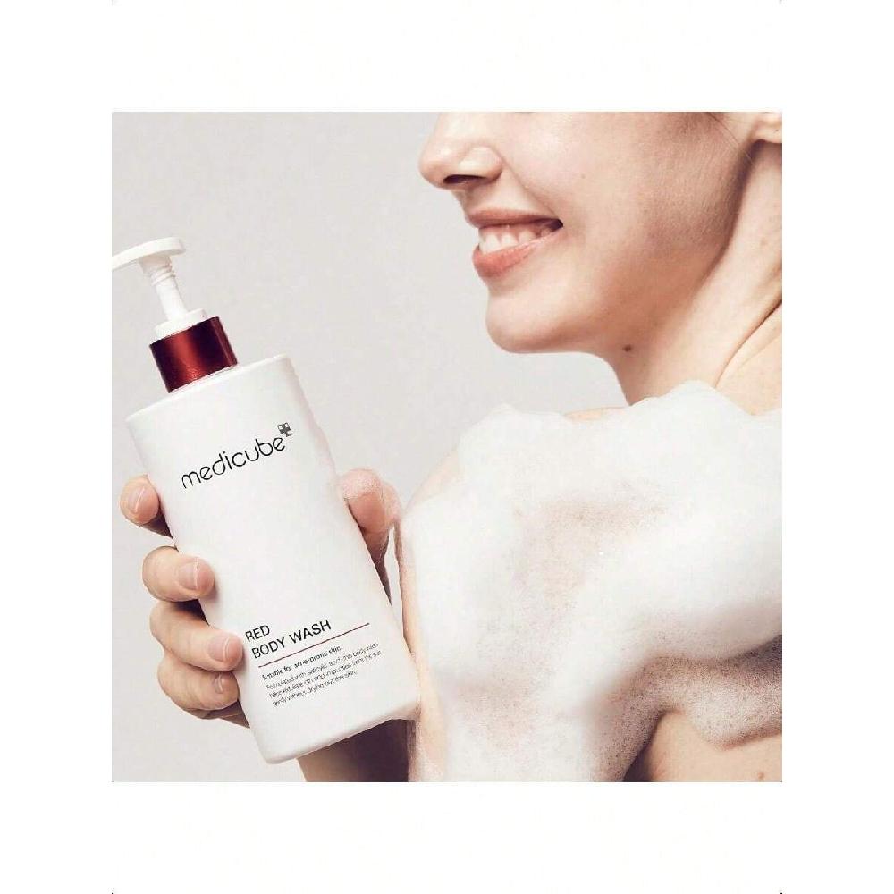 Medicube Red Acne Body Wash 400g Low Ph And Hydrating Cleanser With Salicylic Acid, Lactic Acid, Niacinamide And Hyaluronic Acid Suitable