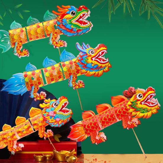 Весенний фестиваль Фонарь Дракона Праздничная вечеринка Пластиковый фонарь ручной работы для китайского Нового года Светодиодные светящиеся украшения дракона для покупок в помещении и на открытом воздухе