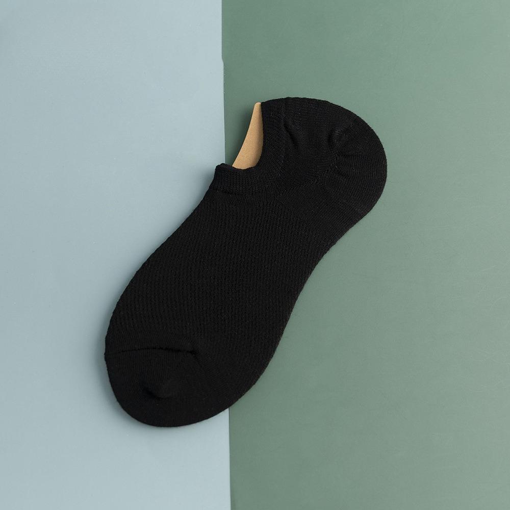 Мужские весенне-летние тонкие однотонные спортивные дышащие сетчатые носки-следки, которые не сползают