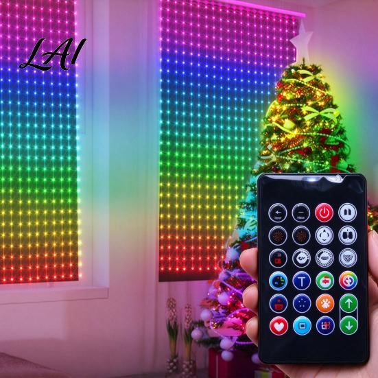 Led Curtain Lights USB Smart Light App Remote Controlled RGB LED String Lamp Decor Fairy Window Wall Hanging Light for Indoor Outdoor Christmas