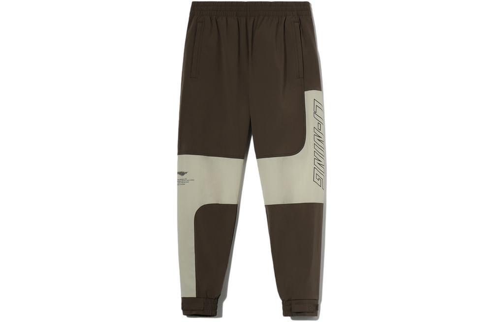 Men's Pants Li-Ning Sports Fashion Collection Knitted Sweatpants Men's Brown Moderate Cuffed Pants