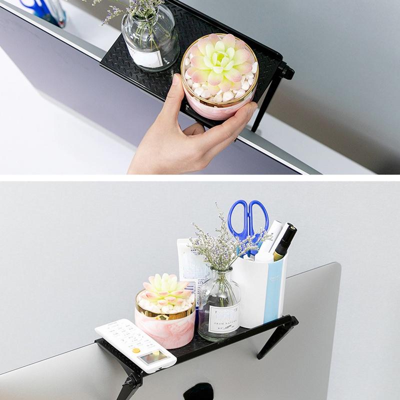 Товарная стойка для телевизора, монитора, органайзера, верхней полки для хранения экрана, практичного домашнего хранения, компьютерного офиса, многофункционального органайзера