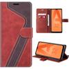 Case for Samsung Galaxy A32 5G - BOOLING - Abstract Pattern In PU Leather - Red - Card Holder - Adjustable Stand