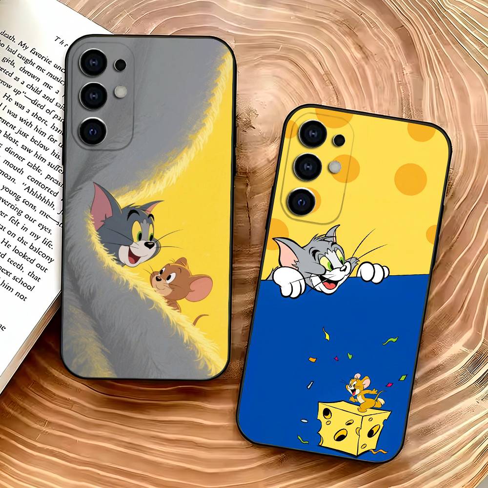 Cartoon T-Toms And J-Jerrys Phone Case For Samsung S25,S24,S21,S22,S23,S30,Ultra,S20,Plus,Soft Silicone Black Cover