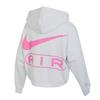 Nike Женская толстовка с капюшоном с вышитым логотипом Air и молнией, фотонно-серая FN1895-025