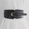 Women's Wide Belt with Pin Buckle, Elastic PU, and Retro Waist Seal for Dress Decoration
