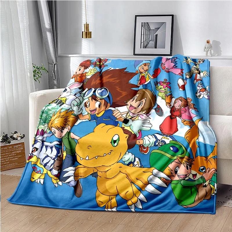 Японский Мультфильм D-Digimon Плед для Дивана, Похода, Пикника Супер Мягкое Одеяло Постельное Теплое Милое Аниме Фланелевый Плед Подарок на День Рождения