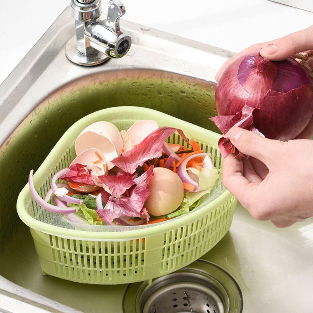Contrasting Colors Triangular Sink Drain Basket Durable Vegetable Drain Basket
