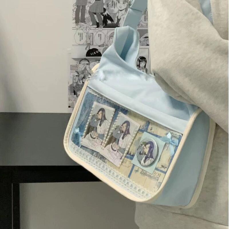 Новые студенческие сумки через плечо, ручная сумка, вместительная, на молнии, модные, с рисунком в корейском стиле, для отдыха, универсальные, квадратные сумки, сумки через плечо