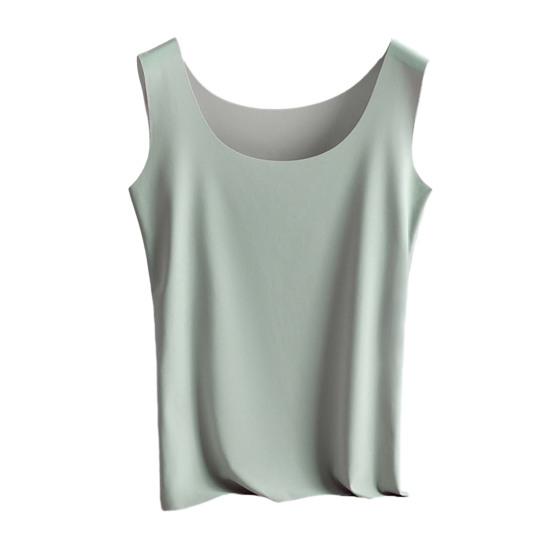Женская майка Ice Silk с круглым вырезом без рукавов, топ-майка, базовая летняя блузка-майка, повседневные рубашки для тренировок