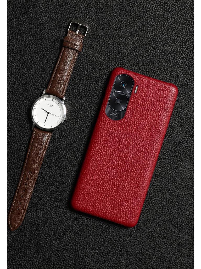 Защитный чехол из натуральной кожи для Honor X20/X20SE/X10Max с узором под коровью кожу личи.