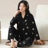 Women's Cardigan Long-sleeved Long Pants Cotton Pajamas Homewear   New Women's Cute Cartoon Comfortable Suit Can Be Worn Outside