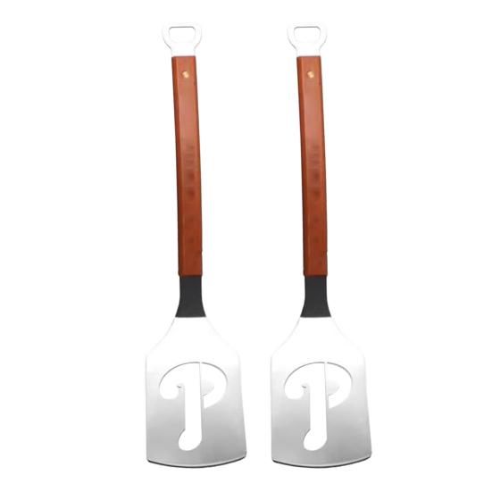 Grill Spatula with Wood Handle Stainless Steel Hamburger Patty Flipper Professional Hollow Grease Residue Reducing Spatula for Patties Bacon