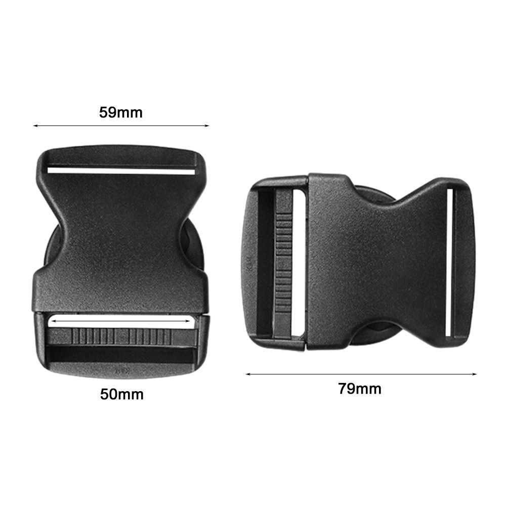 2pcs Black Paracord Bracelet Buckle Plastic Side Release Buckles Curved Buckle Lock Outdoor Tool