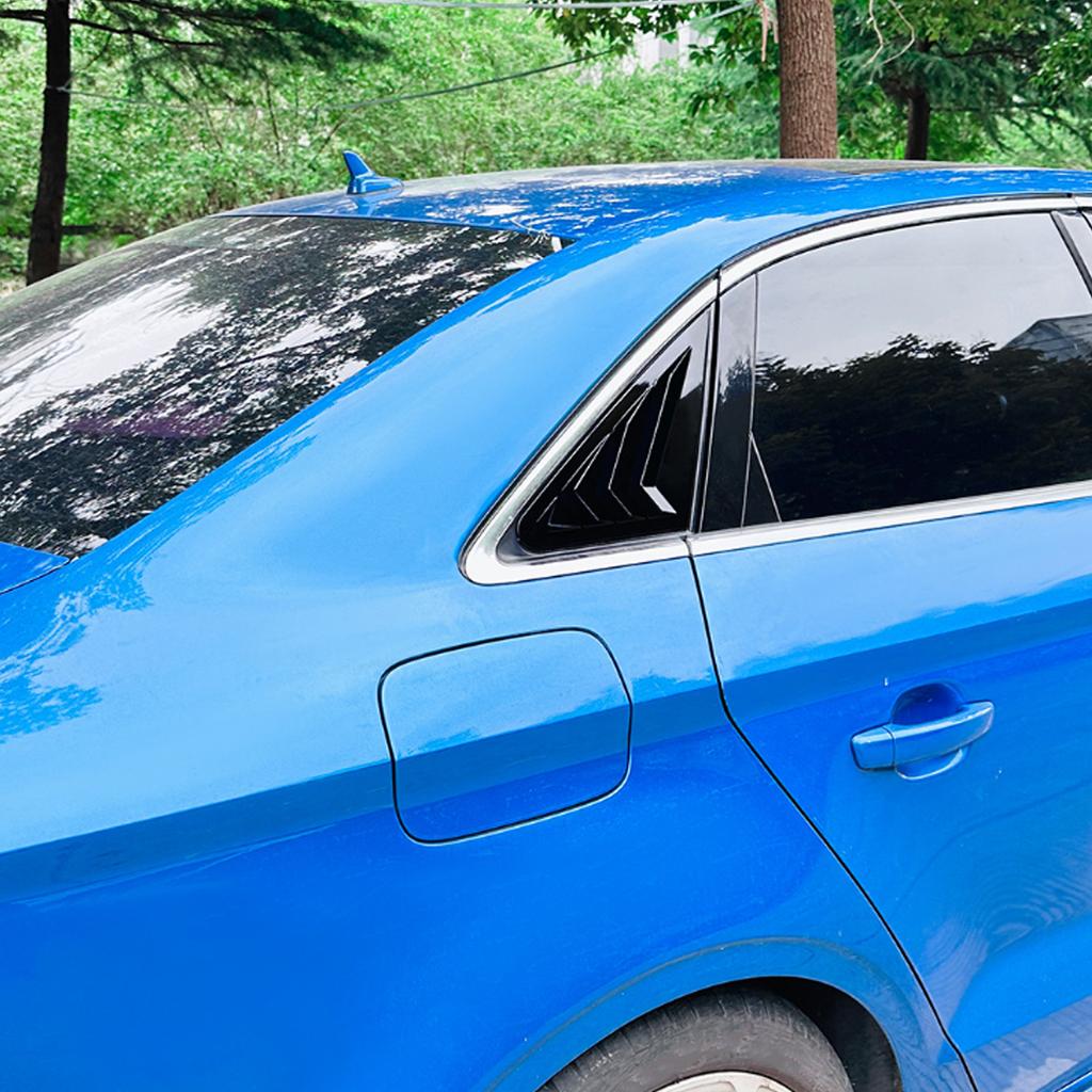 2Pcs Rear Side Window Louver Cover Left Right Impact Proof Sporty Look Rear Window Air Vent Scoop Sh