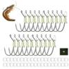5/10/20Pcs Stainless Luminous Bait Fixed Holder Set Anti-entanglement Sharp Barbed Luminous Live Shrimp Hooks No Unhooking
