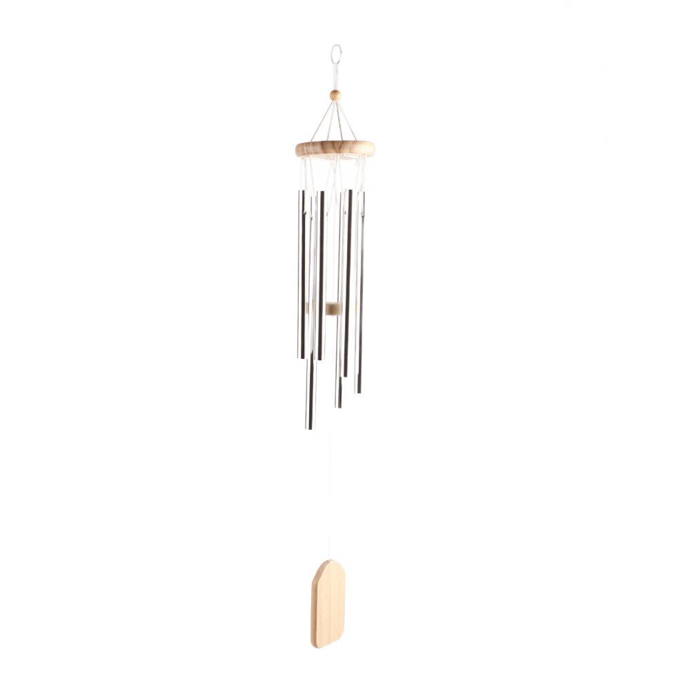 Silver Metal Wind Chimes Metal Tubes Hanging Wind Chimes Elegant Outdoor Wind Chimes Garden