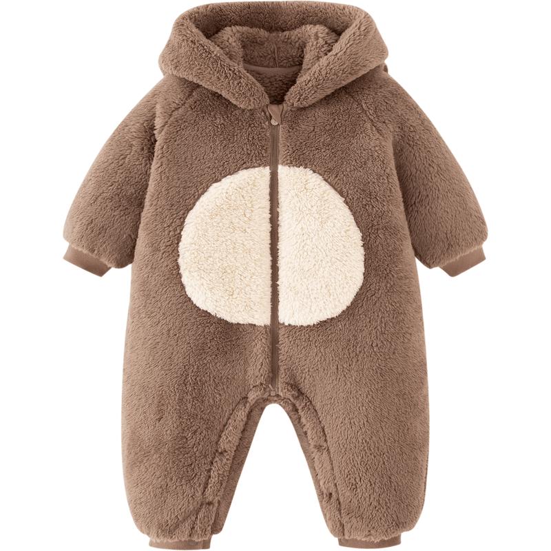 Детский теплый флисовый комбинезон-слип Minibala Коралловый