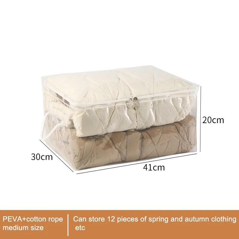 1Pc Multifunctional Transparent Large Capacity Travel Quilt Bag Portable Waterproof Storage Bag Hand Luggage Bag