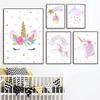 Rainbow Print Unicorn Print Poster Cloud Children Kindergarten Canvas Painting Nordic Wall Art Pictures Girl Bedroom Home Decor No Frame