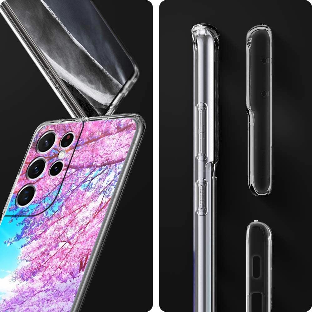Cherry Japanese Traint Moun Fuji Clear Phone Case For Samsung Galaxy S23 S22 5G S20 Ultra S21 FE 5G S10E S9 S8 S10 Plus Cover