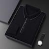 Father's Wear Мужская футболка поло с длинным рукавом средней длины с лацканами