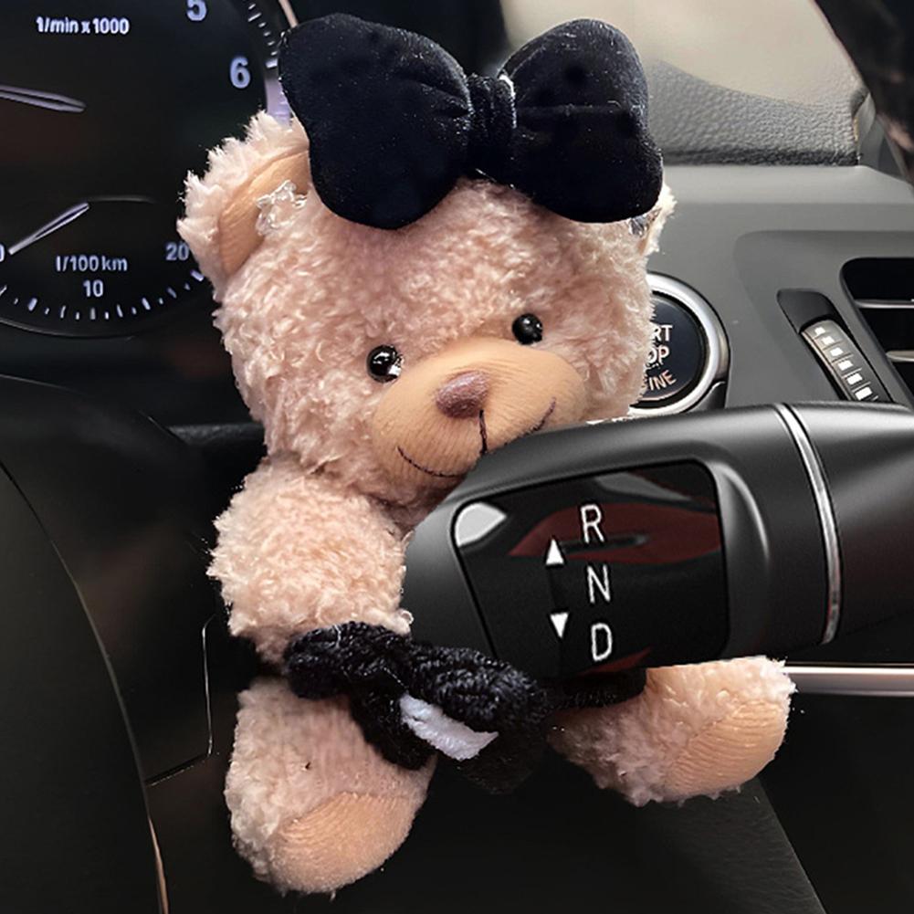 Car Decor Bear Doll,Car Gear Shift Decoration Plush Doll,Wiper Turn Signal Plush Doll Ornaments,For Car Interior Accessorie