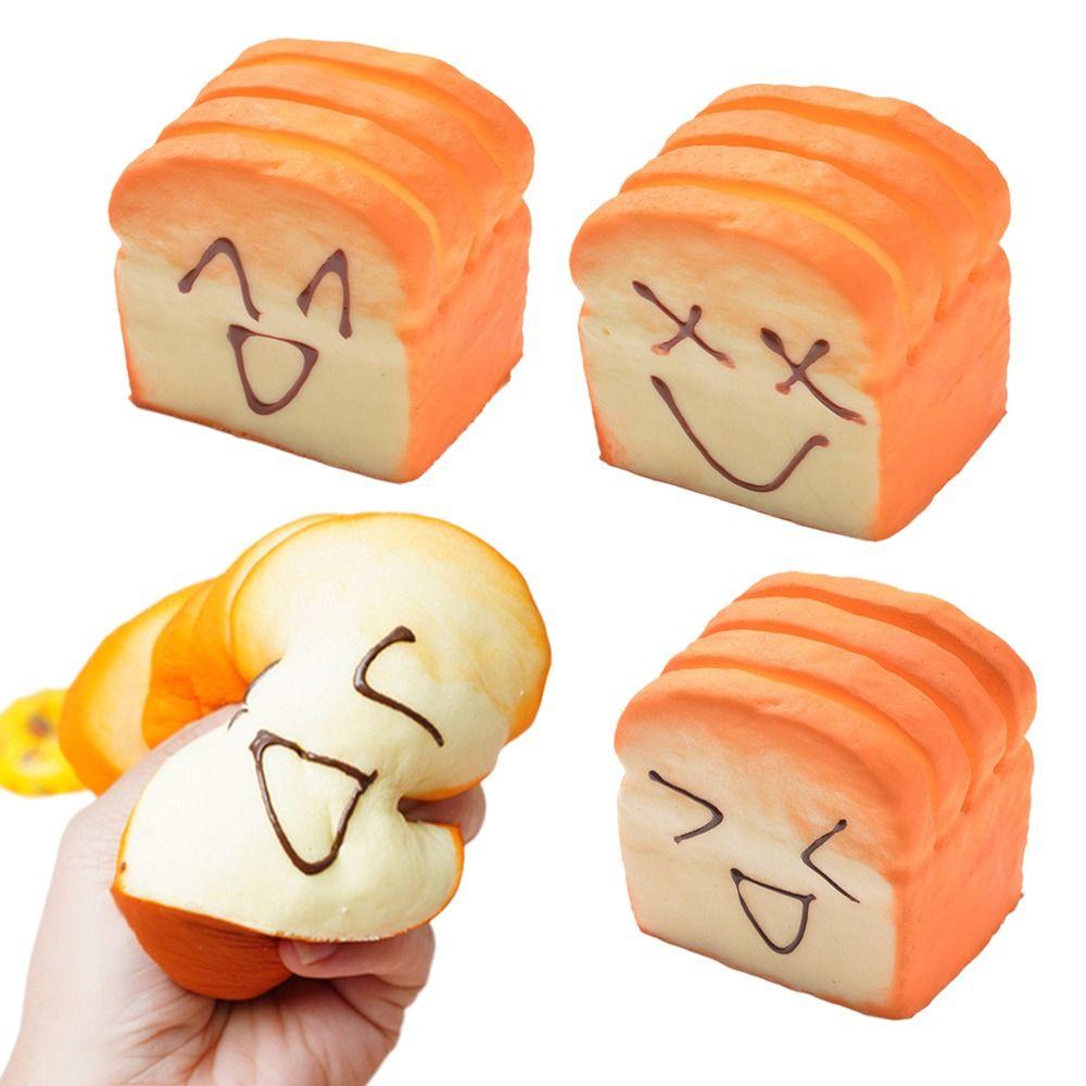 Cartoon Toast Squeeze Toy Soft Mochi Squish Foam Toy New Stress Squeeze Toy for Kids Adult