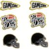 6Pcs Game Day Embroidered Iron-On Patches Football Helmets LogosEmbroidery Patch Chenille Applique Garments for DIY Clothing Jacket Backpack Hat Bag