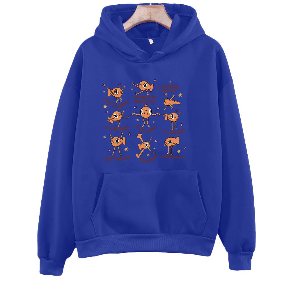 Стив Рыба Забавный Рыбный Мем Худи Мода Харадзюку Юмор Графические Свитшоты Мужские Женские Оверсайз Повседневный Креативный Пуловер