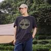 Timberland Pattern Fireworks Outdoor Comfortable Casual Crew Neck Pullover Short Sleeve Drop Shoulder T-Shirt Men T-Shirt Black A6DVK-001