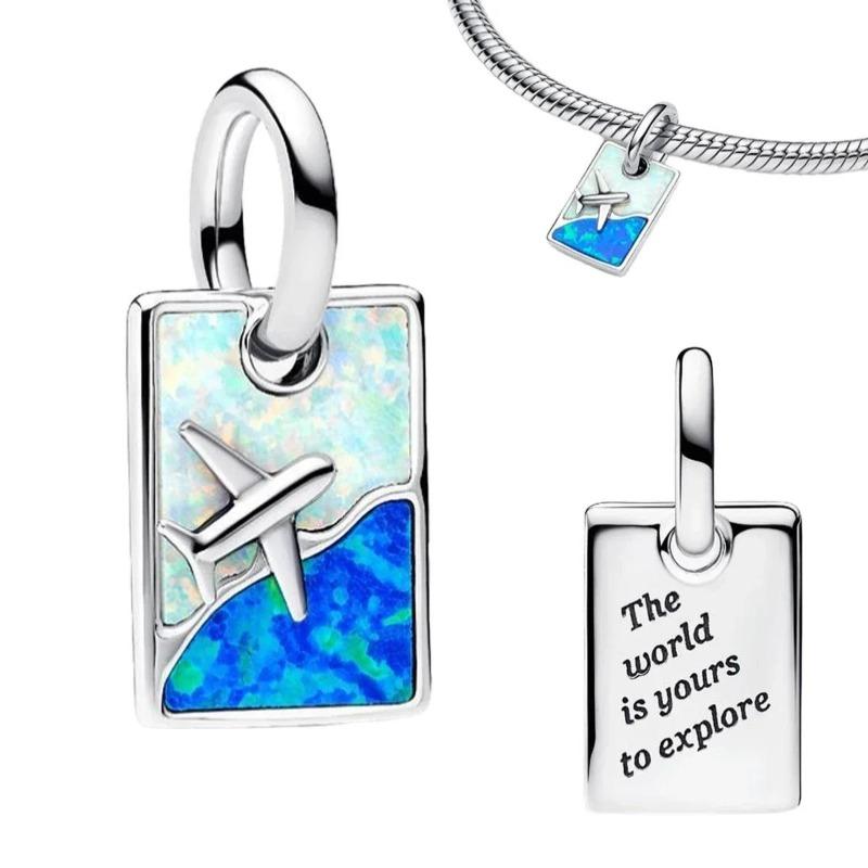 Мода Самолет Путешествия Земля Шармы Медь Планета Астронавт Серьги Бусины Подходят Оригинальным Браслетам Изысканные DIY Ювелирные Изделия