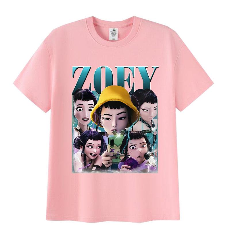 K-pop Zoev Demon Hunters Anime Graphic Print T Shirt Men Women's Harajuku Fashion Oversized T-shirts Casual Cotton Tops T-Shirt