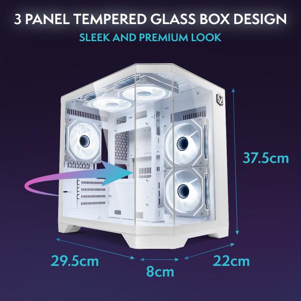 Vibox IV-590 Gaming PC • Ryzen 7 5700X 4,6 GHz • RTX 5060 Ti 8GB • 16GB RAM • 1TB SSD • Windows 11 • WiFi 6 + Bluetooth 5.4