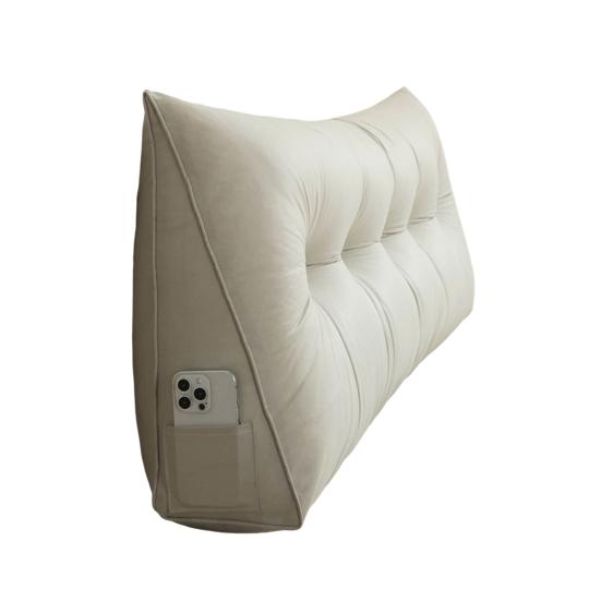 Triangular Headboard Pillow Bed Wedge Pillow with Side Pocket Headboard Back And Waist Support Cushion for Daybed Reading Relaxing