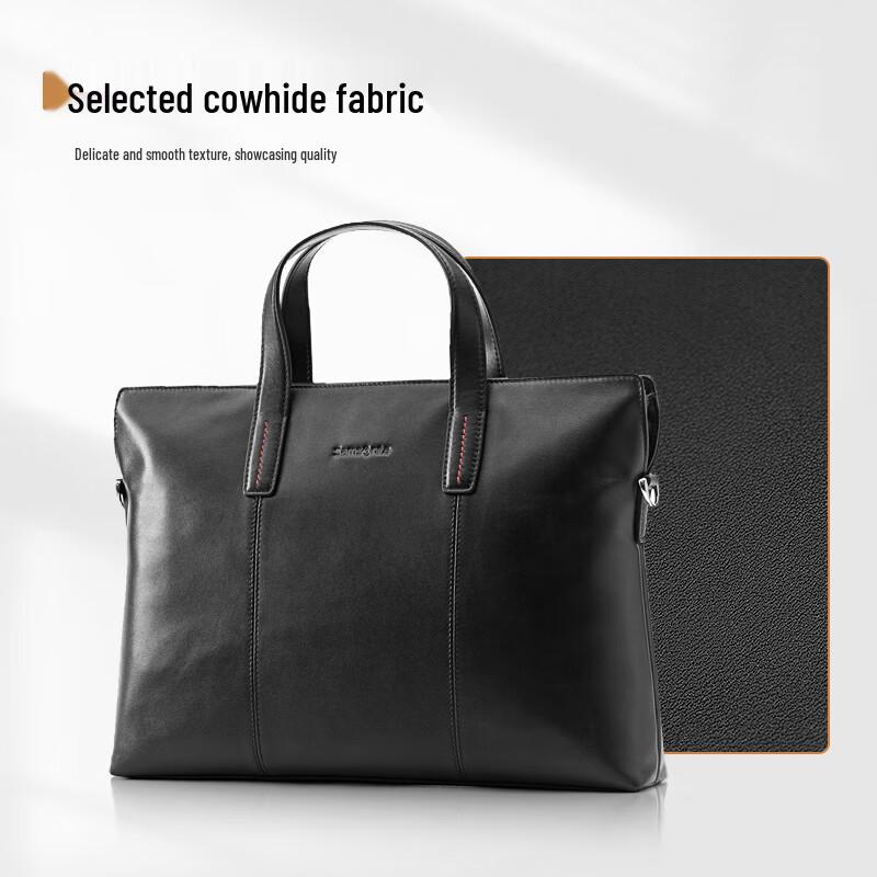 Мужская кожаная деловая сумка-портфель Samsonite для ноутбука