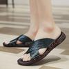 Модная мужская обувь Мужские кожаные шлепанцы Удобная летняя повседневная обувь для мужчин Нескользящая подошва Тапочки Легкие Пляжные Полушлепанцы