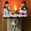 1pcs Snowman Campfire Flickering Night Light Christmas Santa Claus Plug In Night Light  Christmas Decoration for Boys/Girls