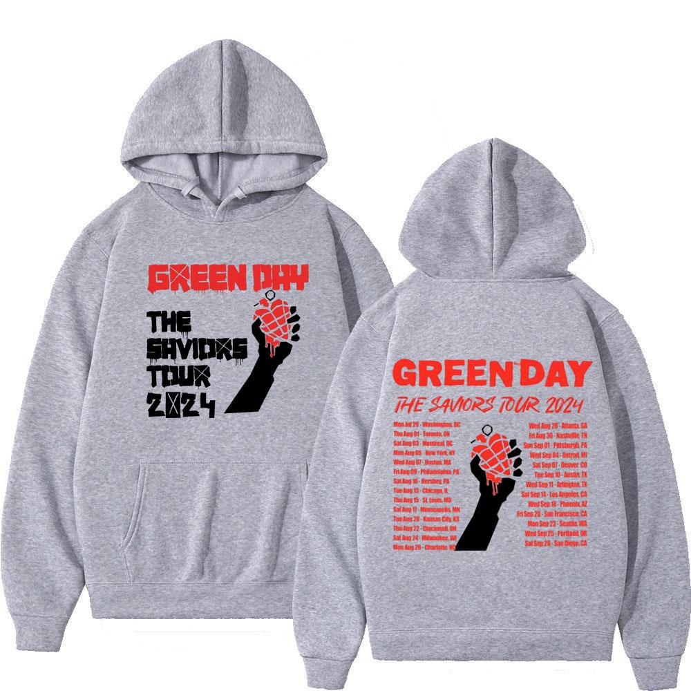 Худи с принтом Green Day Bands The Saviors Tour Мужской Женский Модный Панк-рок Толстовка с капюшоном Высококачественный Флисовый Пуловер